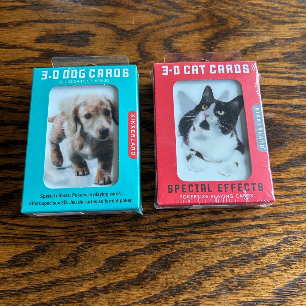 Kikkerland 3-D Dog and Cat Playing Cards